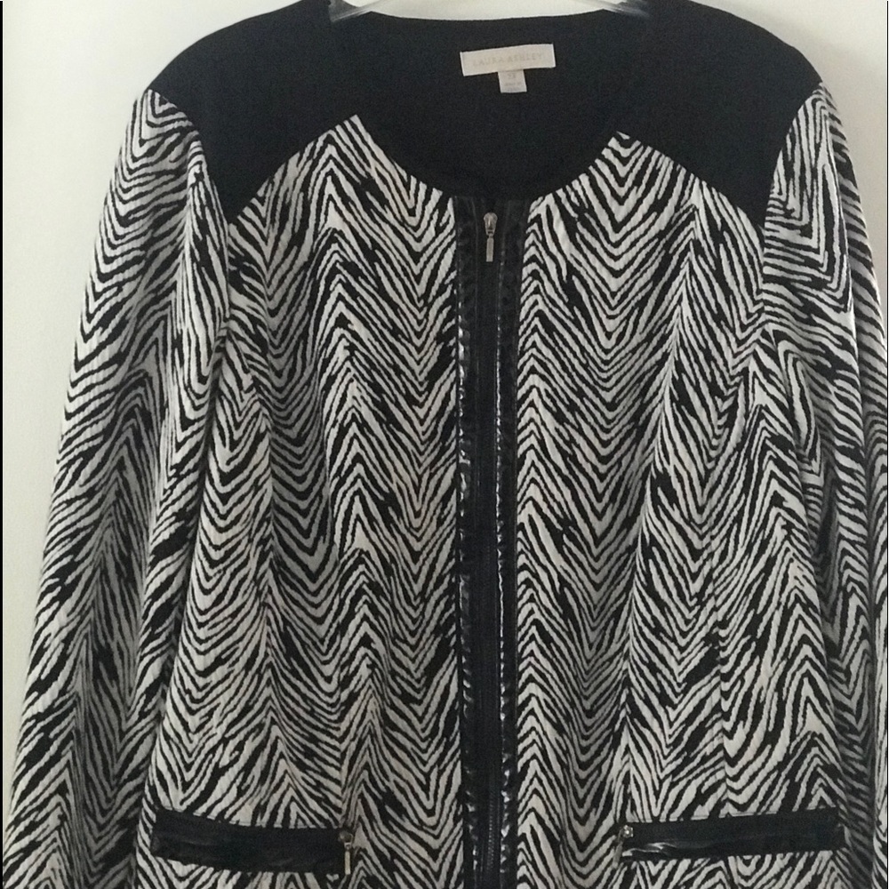Laura Ashley Patent Leather Trim Blazer